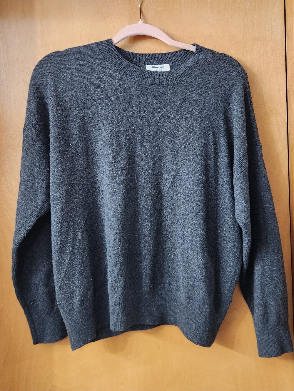 Madewell Womens Cashmere Crewneck Sweater - Charcoal Gray. Size Small